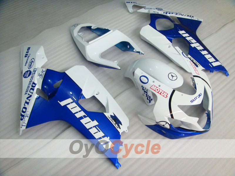 Injection Fairing kit for 04-05 GSXR600 - Blue, White - DUNLOP, Jordan, MOTUL #OYO87901195
