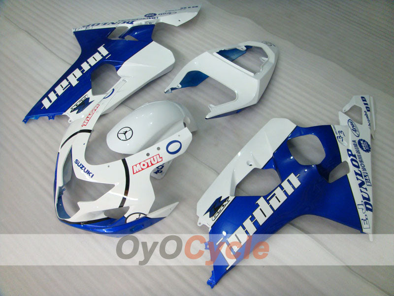 Injection Fairing kit for 04-05 GSXR600 - Blue, White - DUNLOP, Jordan, MOTUL #OYO87901195