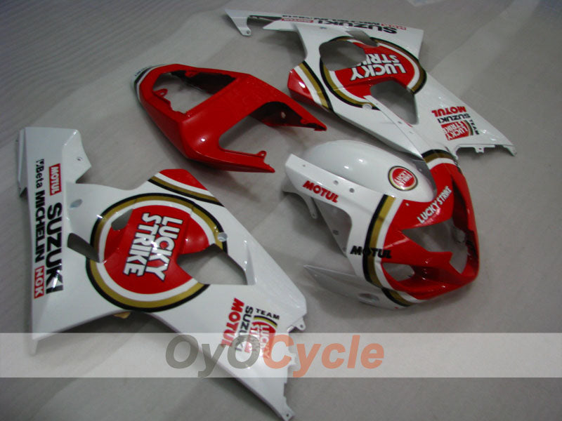 Injection Fairing kit for 04-05 GSXR600 - Red, White - Lucky Strike, MICHELIN, MOTUL #OYO87901205 Main image