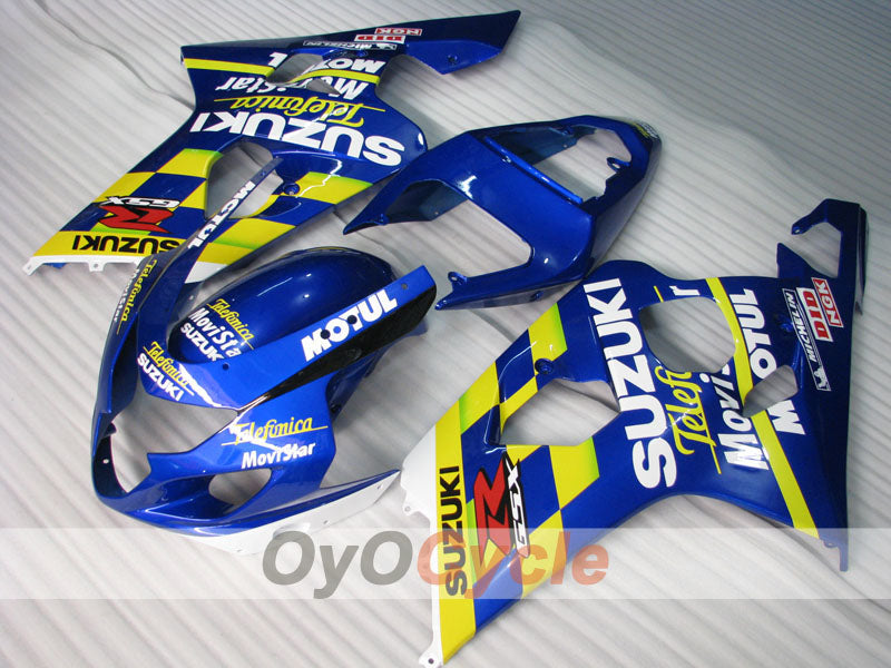 Injection Fairing kit for 04-05 GSXR600 - Yellow, Blue - MICHELIN, MOTUL, Movistar #OYO87901206