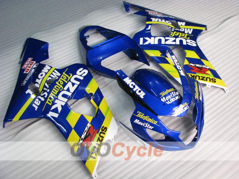 Injection Fairing kit for 04-05 GSXR600 - Yellow, Blue - MICHELIN, MOTUL, Movistar #OYO87901206