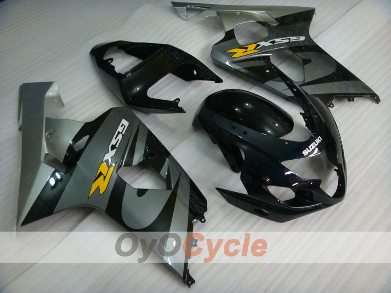 Injection Fairing kit for 04-05 GSXR600 - Black, Silver - Factory Style #OYO87901384 Main image