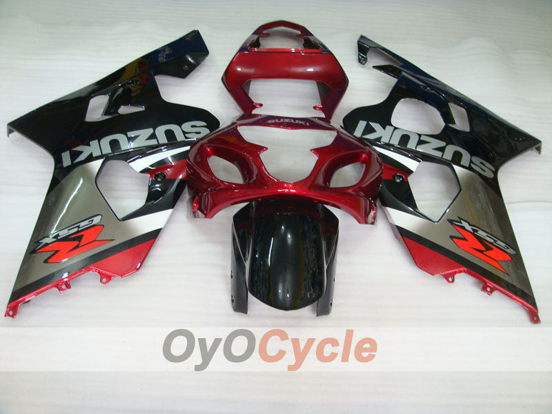 Injection Fairing kit for 04-05 GSX R750 - Red, Silver - Factory Style #OYO87901220