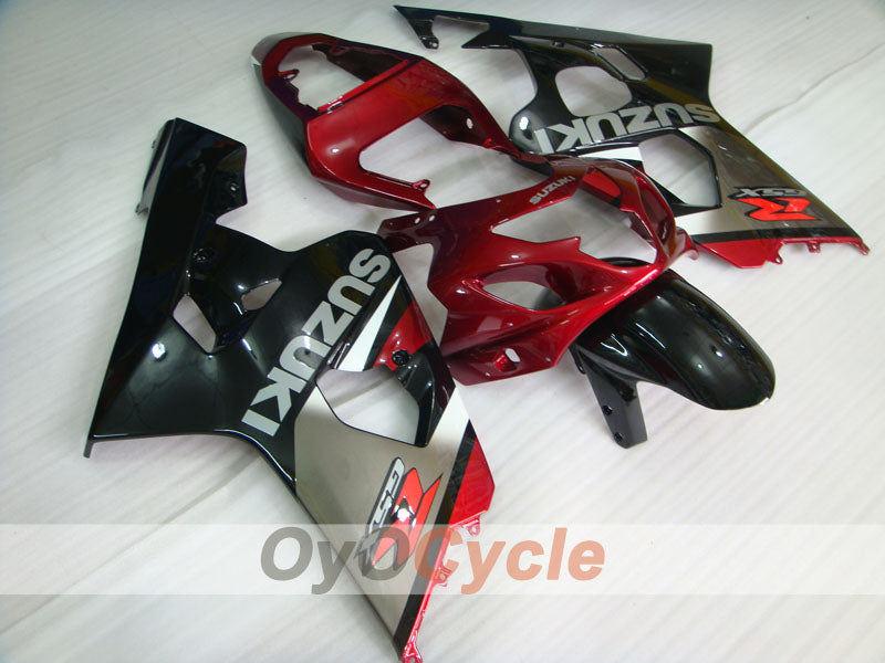 Injection Fairing kit for 04-05 GSX R750 - Red, Silver - Factory Style #OYO87901220