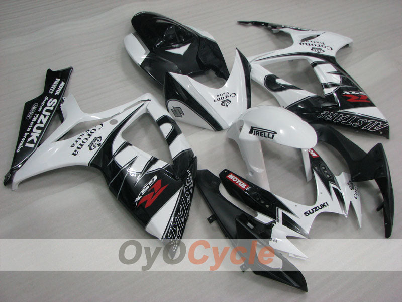 Injection Fairing kit for 06-07 GSX R600 - White, Black - Corona, MOTUL #OYO87901434 Main image