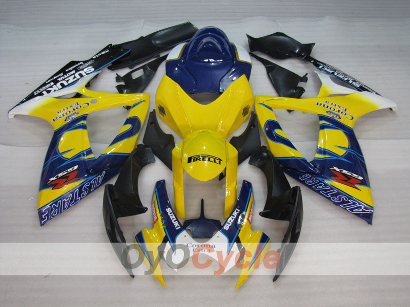 Injection Fairing kit for 06-07 GSX R600 - Yellow, Blue - Corona, MOTUL #OYO87901435