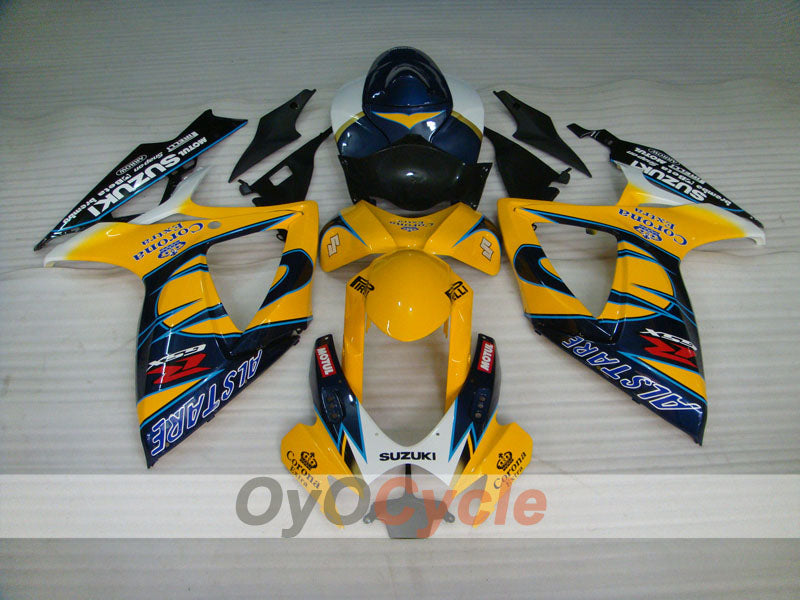 Injection Fairing kit for 06-07 GSX R600 - Yellow, Black - Corona, MOTUL #OYO87901437