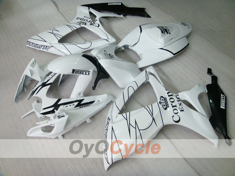 Injection Fairing kit for 06-07 GSX R750 - White, Black - Corona #OYO87901269 Main image