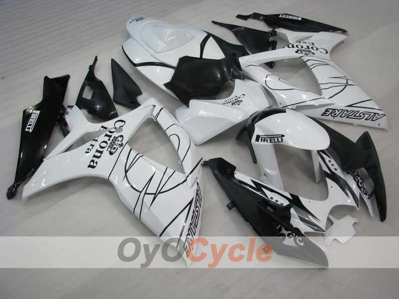 Injection Fairing kit for 06-07 GSX R600 - White, Black - Corona #OYO87901441