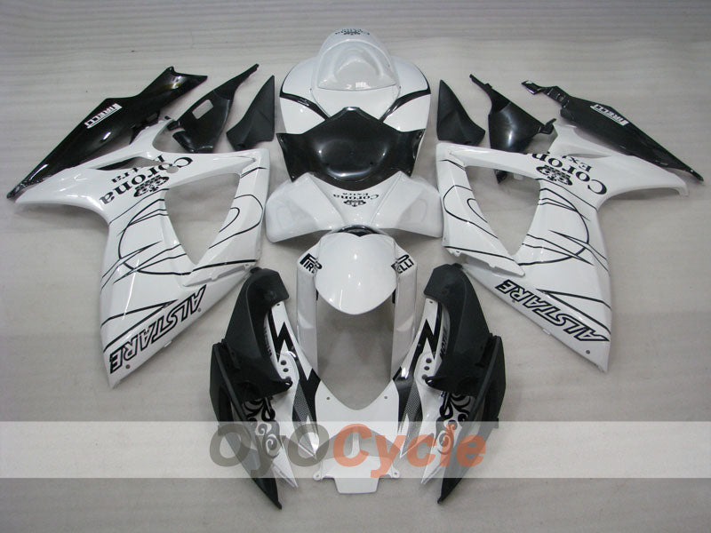 Injection Fairing kit for 06-07 GSX R600 - White, Black - Corona #OYO87901441