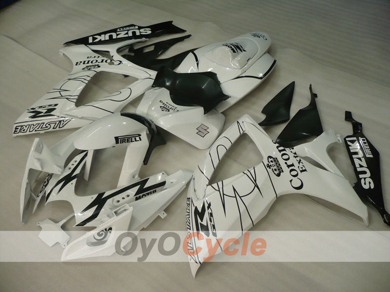 Injection Fairing kit for 06-07 GSX R600 - White, Black - Corona #OYO87901443