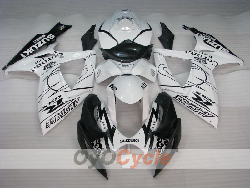 Injection Fairing kit for 06-07 GSX R600 - White, Black - Corona #OYO87901446