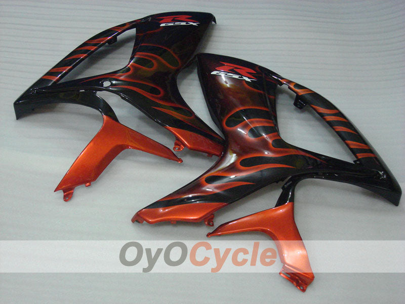 Injection Fairing kit for 06-07 GSX R600 - Orange, Black - Flame #OYO87901497