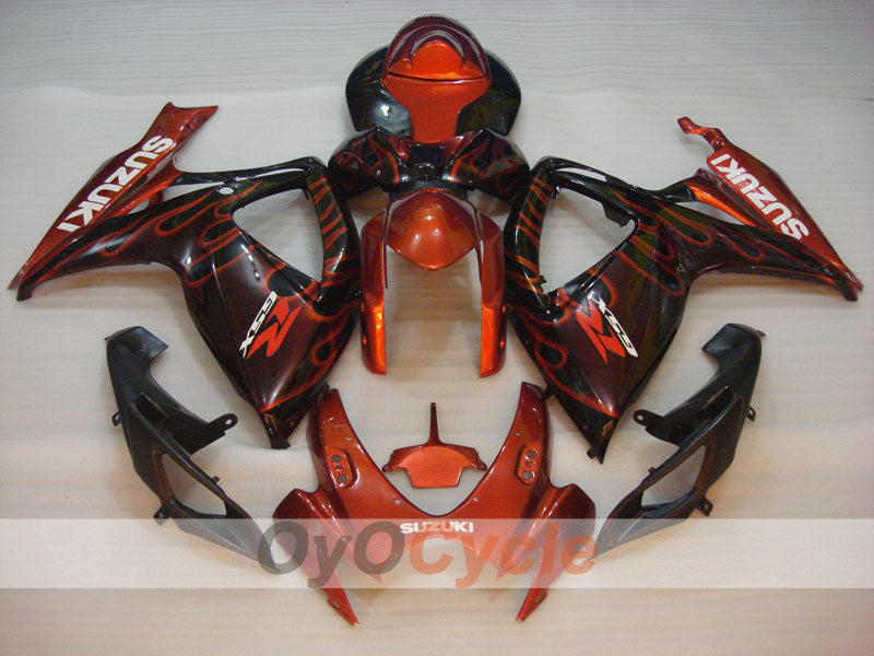 Injection Fairing kit for 06-07 GSX R600 - Orange, Black - Flame #OYO87901497 Secondary image