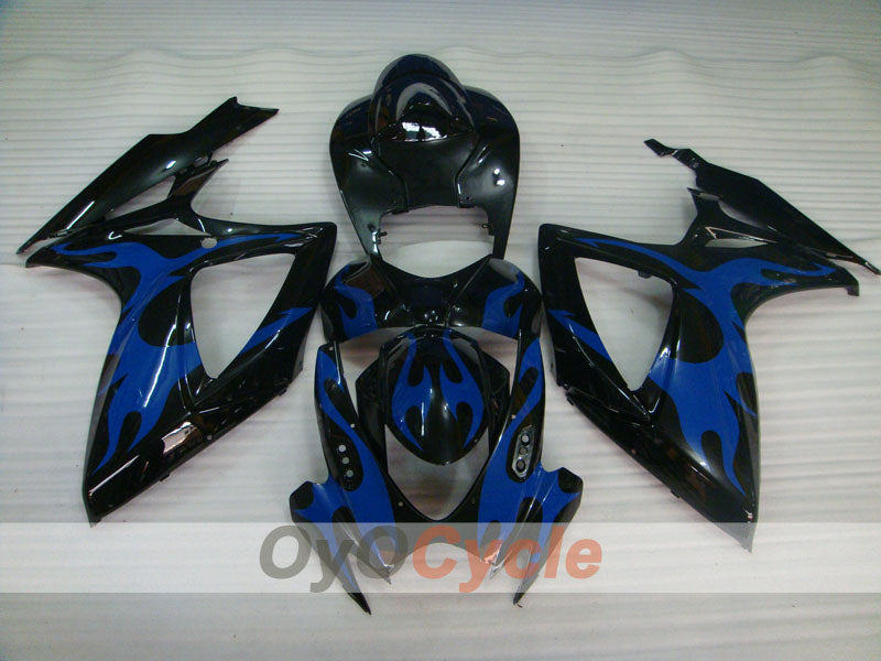 Injection Fairing kit for 06-07 GSX R600 - Blue, Black - Flame #OYO87901499
