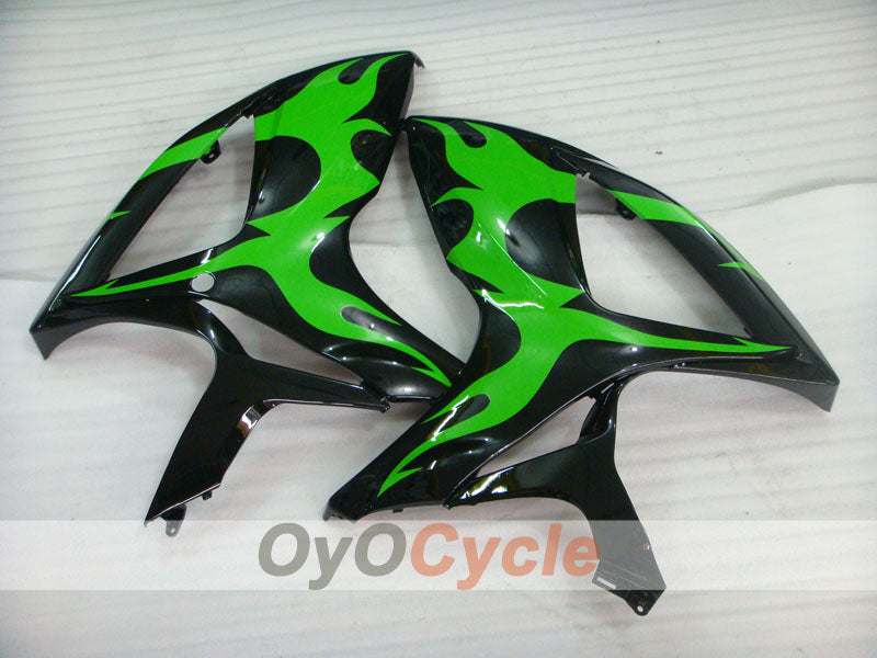 Injection Fairing kit for 06-07 GSX R750 - Green, Black - Flame #OYO87901293