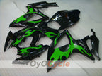 Injection Fairing kit for 06-07 GSX R600 - Green, Black - Flame #OYO87901500
