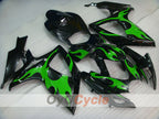 Injection Fairing kit for 06-07 GSX R600 - Green, Black - Flame #OYO87901500
