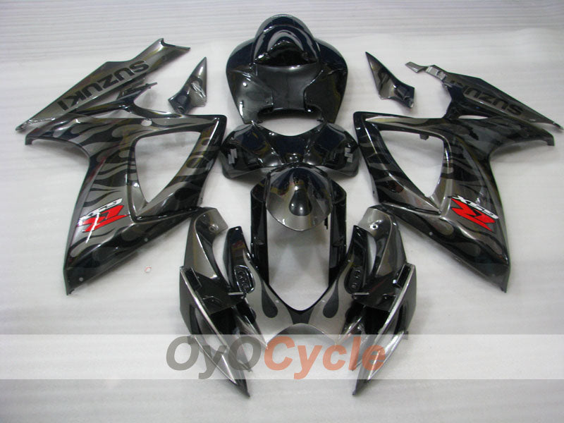 Injection Fairing kit for 06-07 GSX R750 - Black, Silver - Flame #OYO87901297 Secondary image