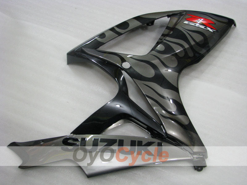 Injection Fairing kit for 06-07 GSX R600 - Black, Silver - Flame #OYO87901502