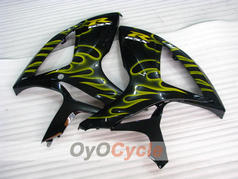 Injection Fairing kit for 06-07 GSX R600 - Yellow, Black - Flame #OYO87901504