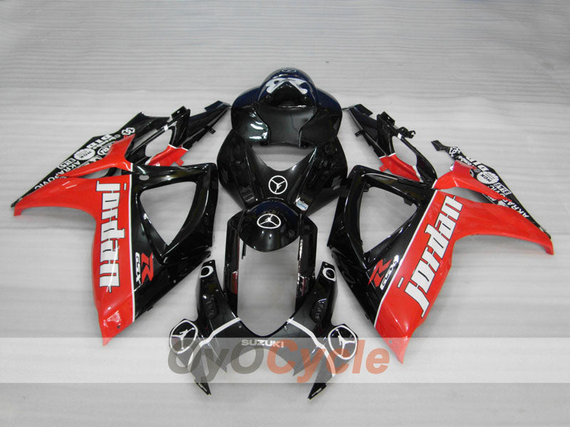 Injection Fairing kit for 06-07 GSX R600 - Red, Black - Jordan #OYO87901505
