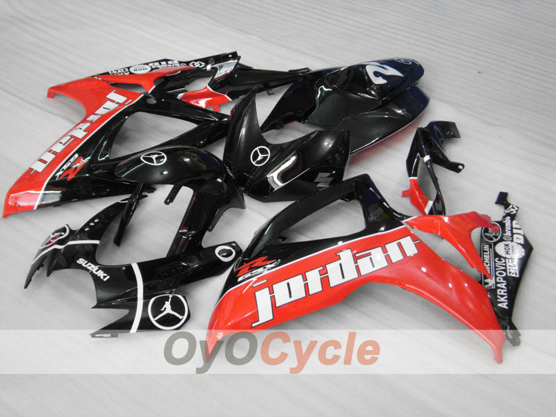 Injection Fairing kit for 06-07 GSX R750 - Red, Black - Jordan #OYO87901300 Main image