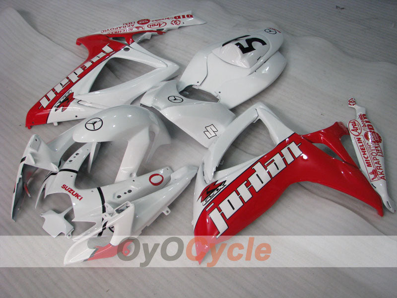 Injection Fairing kit for 06-07 GSX R750 - Red, White - Jordan #OYO87901305 Main image