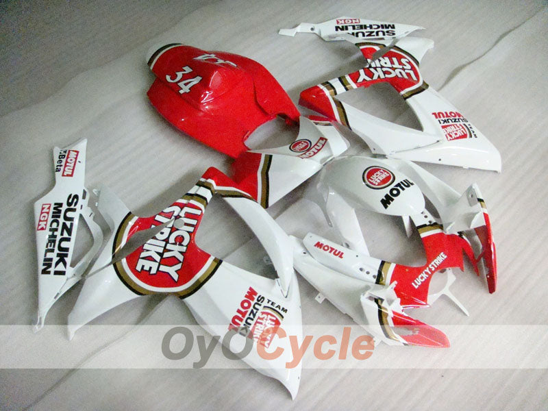 Injection Fairing kit for 06-07 GSX R600 - Red, White - Lucky Strike, MICHELIN, MOTUL #OYO87901513