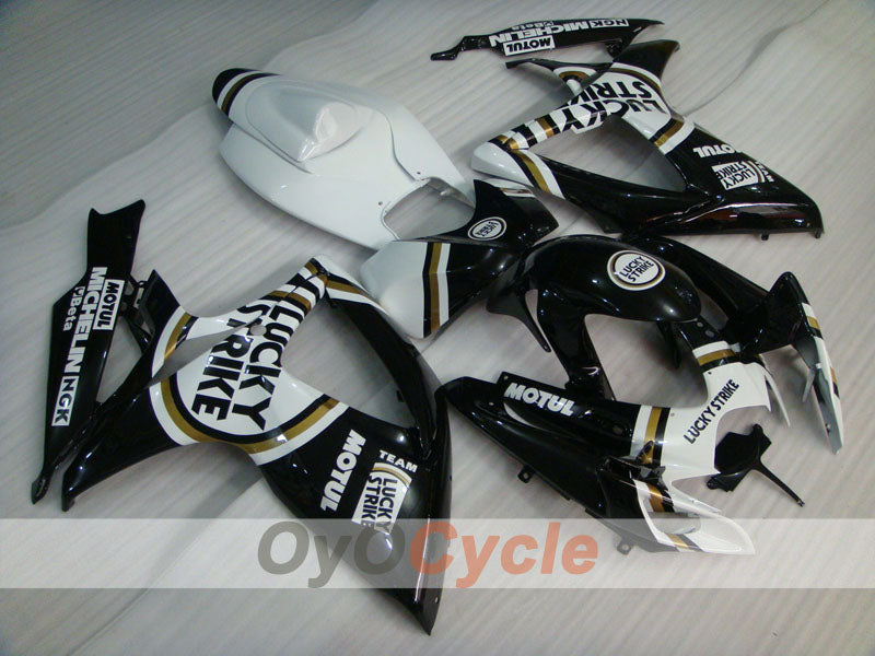 Injection Fairing kit for 06-07 GSX R600 - White, Black - Lucky Strike, MICHELIN, MOTUL #OYO87901515