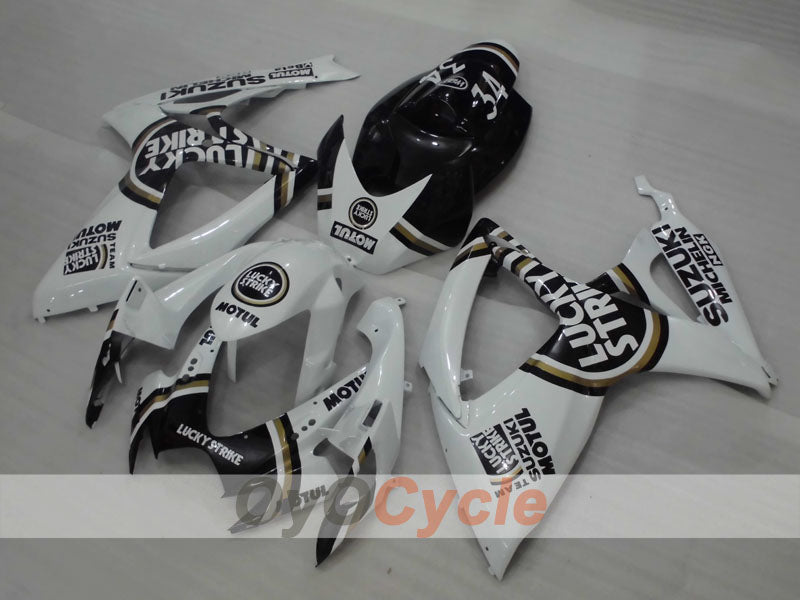 Injection Fairing kit for 06-07 GSX R750 - White, Black - Lucky Strike #OYO87901309 Main image