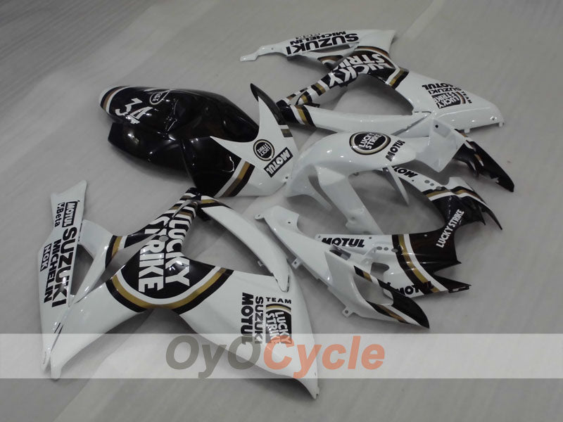 Injection Fairing kit for 06-07 GSX R750 - White, Black - Lucky Strike #OYO87901309