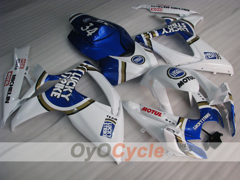 Injection Fairing kit for 06-07 GSX R600 - Blue, White - Lucky Strike, MICHELIN, MOTUL #OYO87901519