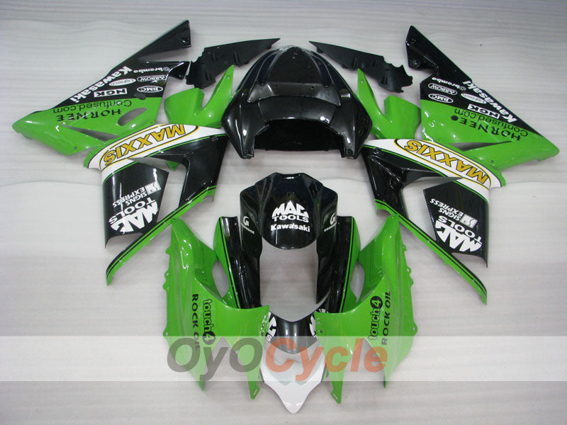 Injection Fairing kit for 04-05 NINJA ZX-10R - Green, Black - MAXXIS #OYO87901543