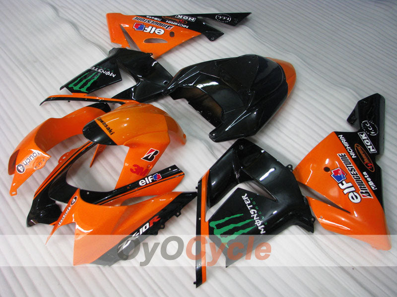 Injection Fairing kit for 04-05 NINJA ZX-10R - Orange, Black - Monster #OYO87901546