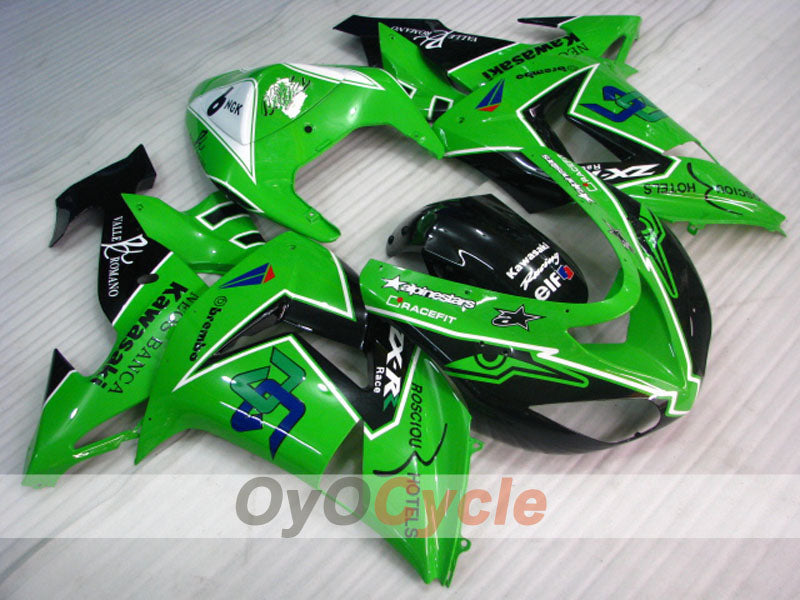 Injection Fairing kit for 06-07 NINJA ZX-10R - Green, Black - Factory Style #OYO87901589