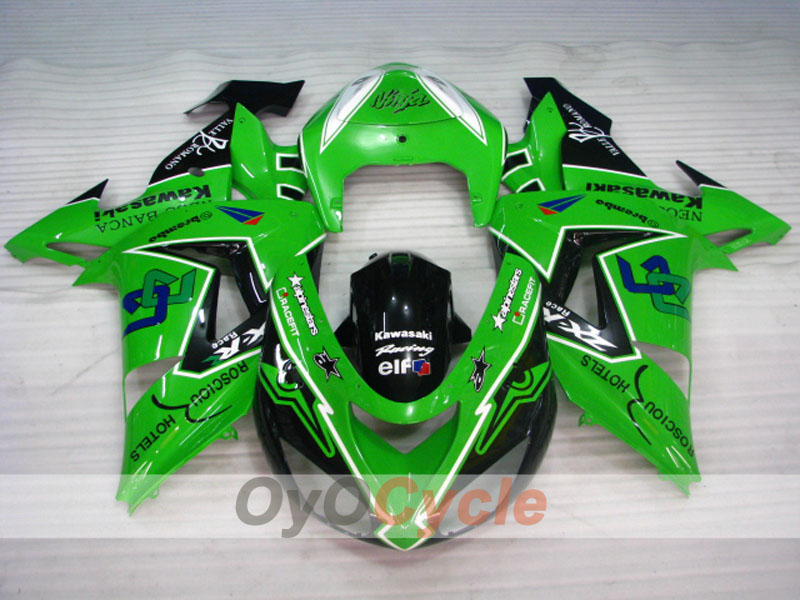 Injection Fairing kit for 06-07 NINJA ZX-10R - Green, Black - Factory Style #OYO87901589
