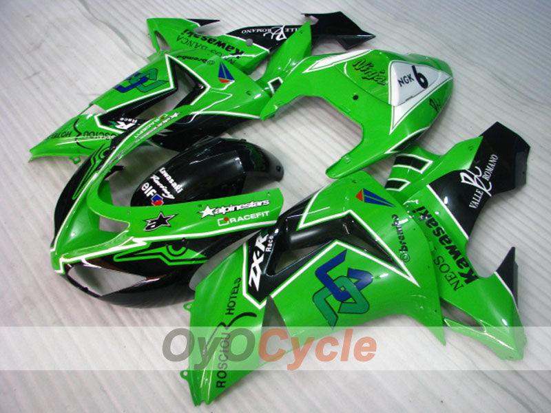 Injection Fairing kit for 06-07 NINJA ZX-10R - Green, Black - Factory Style #OYO87901589