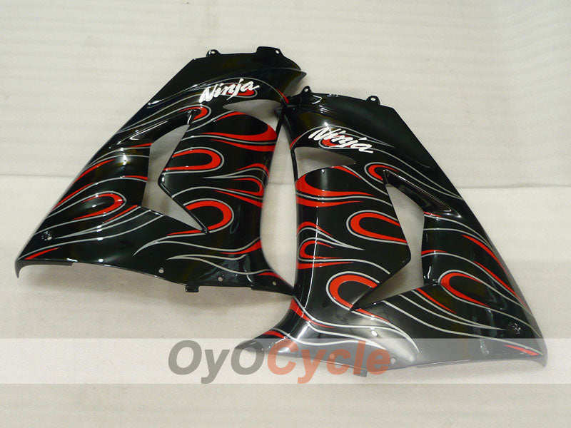 Injection Fairing kit for 06-07 NINJA ZX-10R - White, Black - Flame #OYO87901599