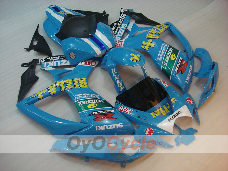 Injection Fairing kit for 06-07 GSX R600 - Blue, Black - DUNLOP, Rizla+ #OYO87901601 Main image