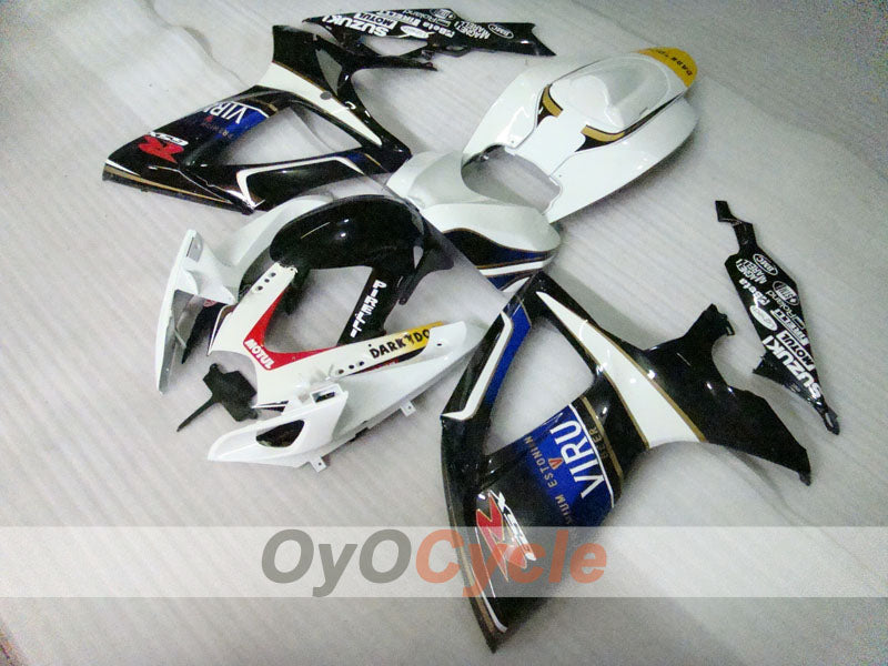 Injection Fairing kit for 06-07 GSX R750 - White, Black - VIRU #OYO87901373