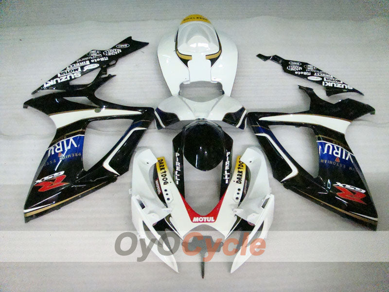 Injection Fairing kit for 06-07 GSX R750 - White, Black - VIRU #OYO87901373