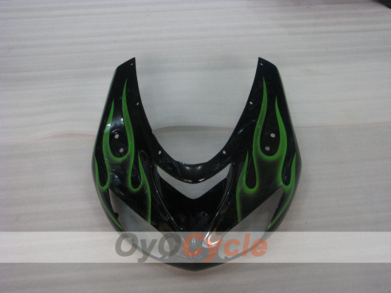 Injection Fairing kit for 06-07 NINJA ZX-10R - Green, Black - Flame #OYO87901610
