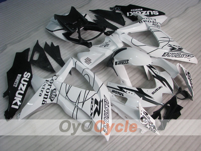Injection Fairing kit for 08-10 GSX R600 - White, Black - Corona #OYO87901611 Secondary image