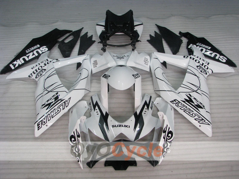 Injection Fairing kit for 08-10 GSX R600 - White, Black - Corona #OYO87901611