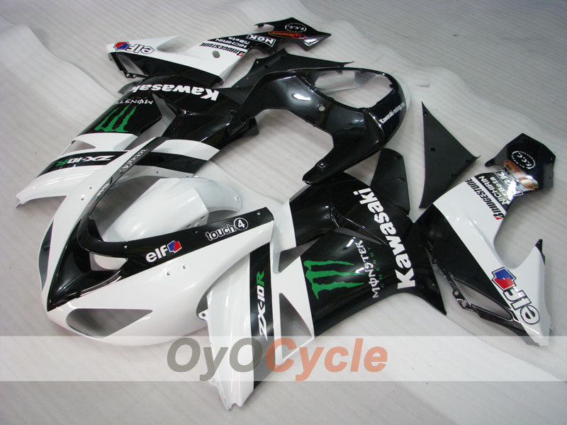 Injection Fairing kit for 06-07 NINJA ZX-10R - White, Black - Monster #OYO87901629 Secondary image