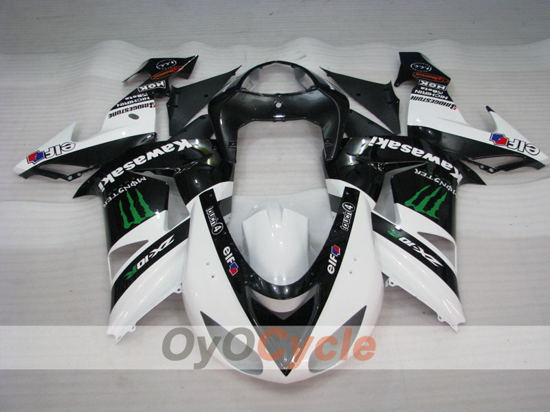 Injection Fairing kit for 06-07 NINJA ZX-10R - White, Black - Monster #OYO87901629