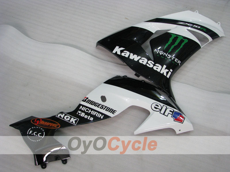 Injection Fairing kit for 06-07 NINJA ZX-10R - White, Black - Monster #OYO87901629