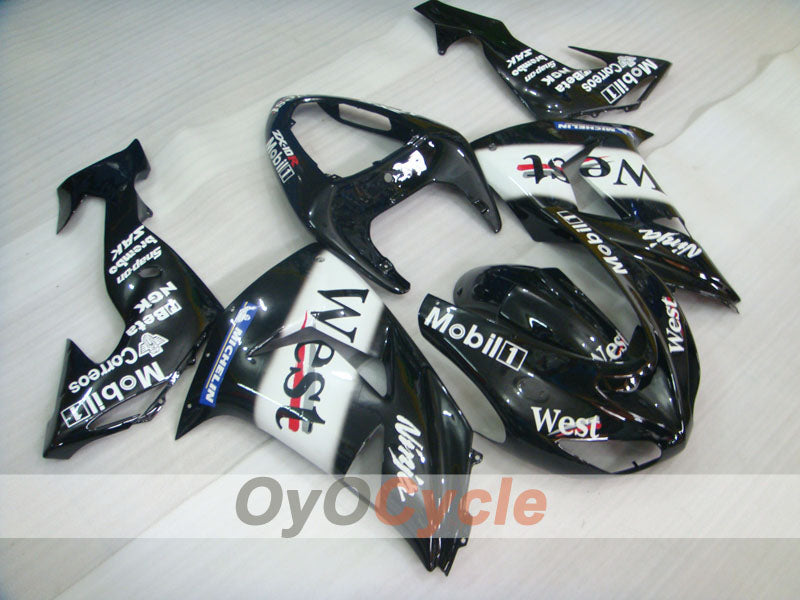 Injection Fairing kit for 06-07 NINJA ZX-10R - White, Black - West #OYO87901631 Main image
