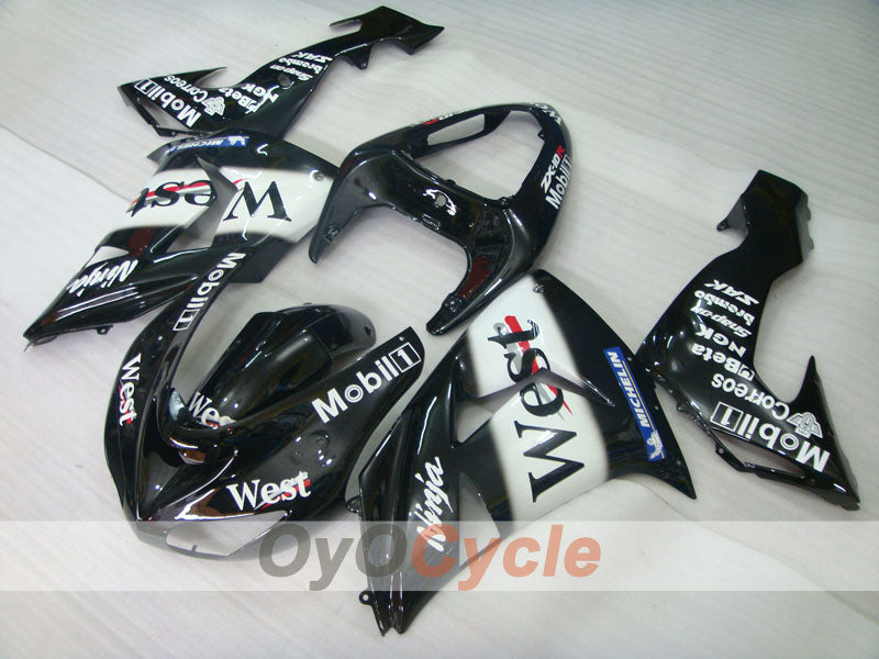 Injection Fairing kit for 06-07 NINJA ZX-10R - White, Black - West #OYO87901631 Secondary image